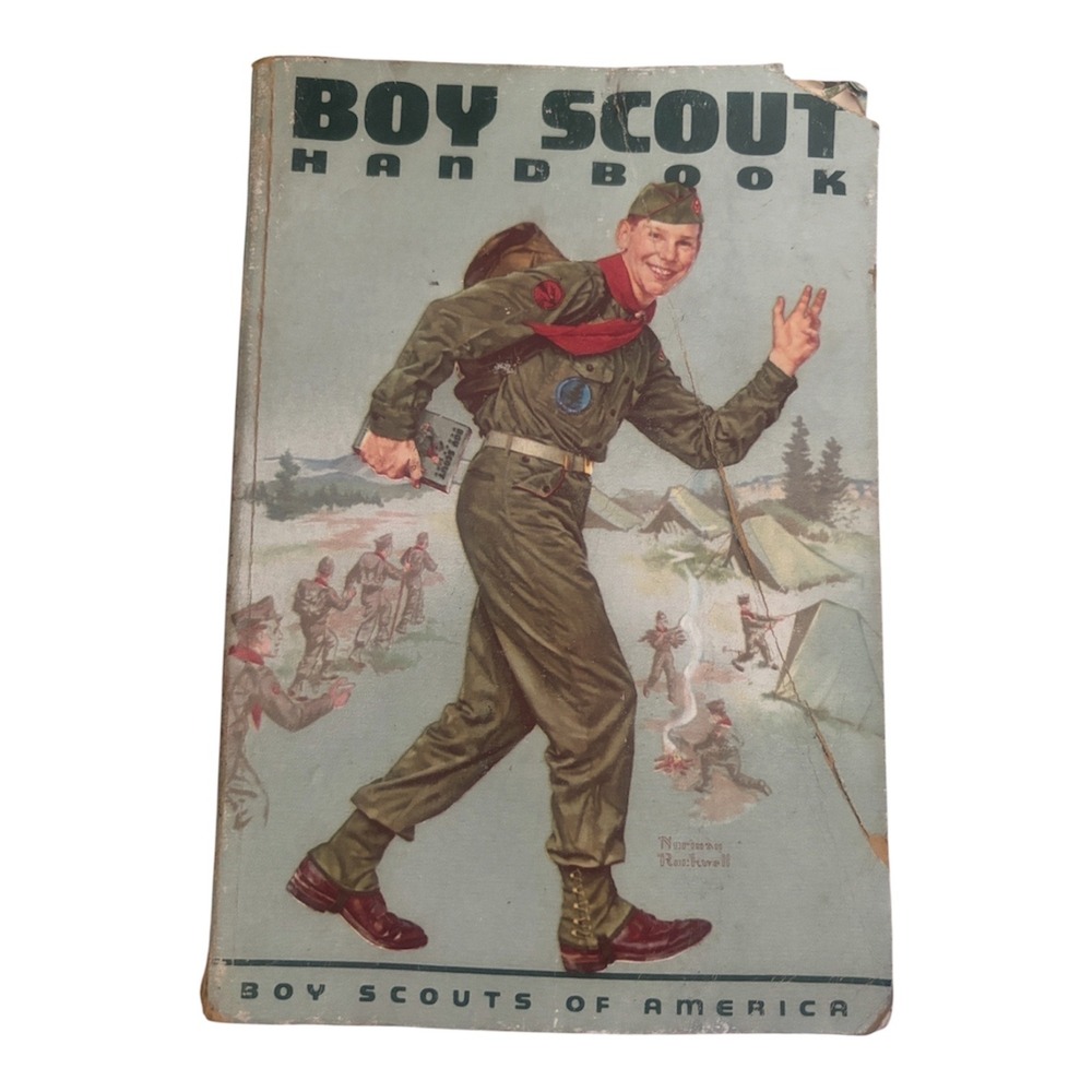 Vtg 1963 Boy Scout Handbook BSA 6th Edition 5th Printing Norman Rockwell Cover